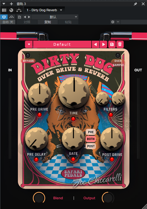 Safari Pedals_Dirty Dog Reverb_失真/混响-UI封装